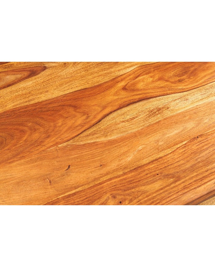 Table Basse ASTRA – L'Élégance du Bois Massif et du Design Rétro-Industrie