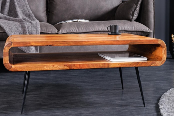 Table Basse ASTRA – L'Élégance du Bois Massif et du Design Rétro-Industrie