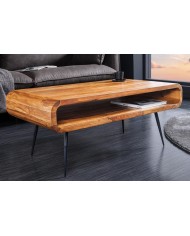 Table Basse ASTRA – L'Élégance du Bois Massif et du Design Rétro-Industrie
