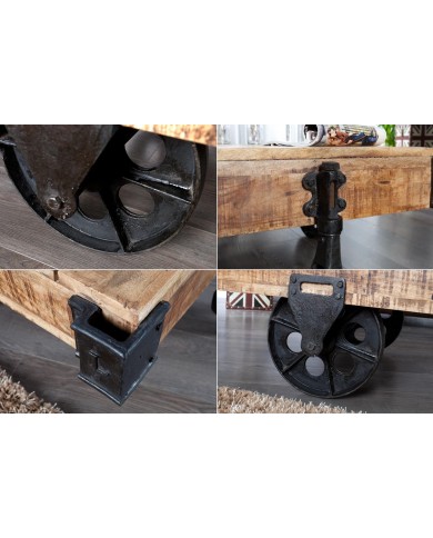 Table basse en bois massif 110 cm IRONWOOD