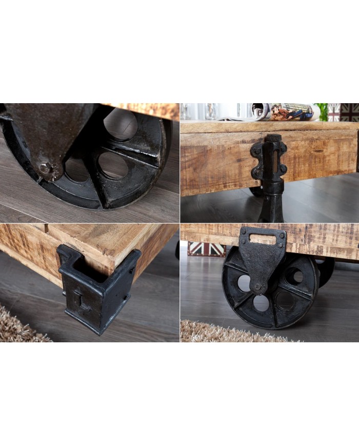 Table basse en bois massif 110 cm IRONWOOD