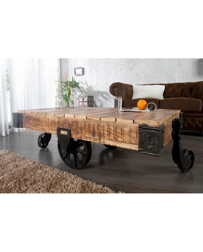 Table basse en bois massif 110 cm IRONWOOD