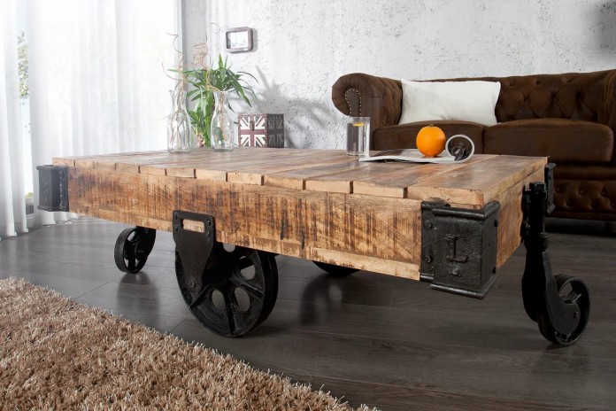 Table basse en bois massif 110 cm IRONWOOD