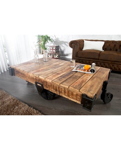 Table basse en bois massif 110 cm IRONWOOD