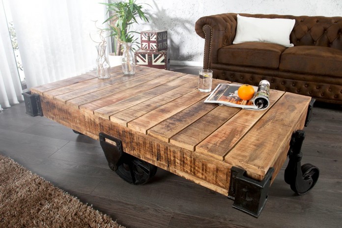 Table basse en bois massif 110 cm IRONWOOD