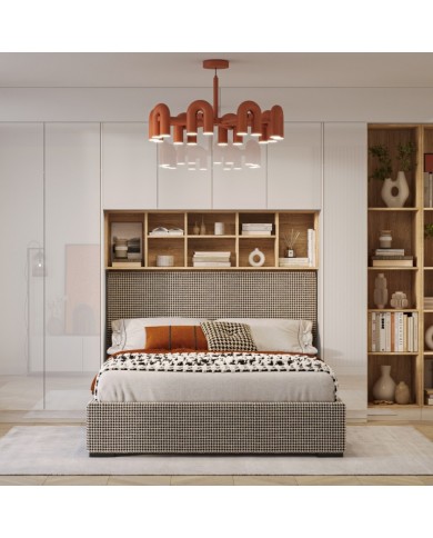 Pont de Lit avec Rangements 140/160/180 Blanc gloss brillant Ambiance