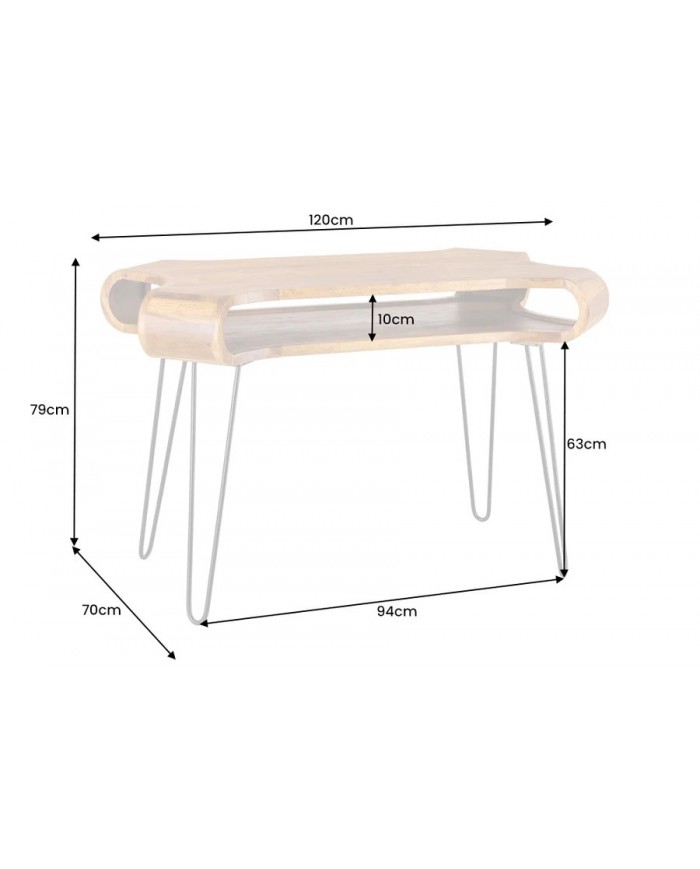 Bureau design en bois massif 120 cm HARMONY WOOD
