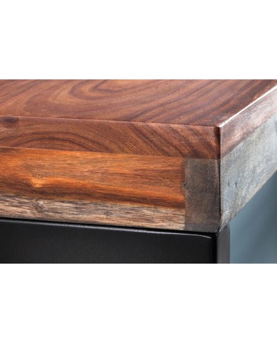Bureau en bois massif et pieds métal 120 cm WORK