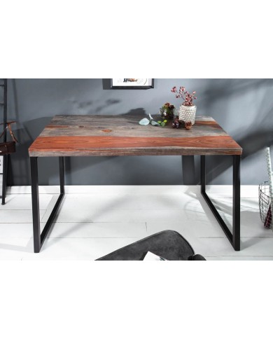 Bureau en bois massif et pieds métal 120 cm WORK