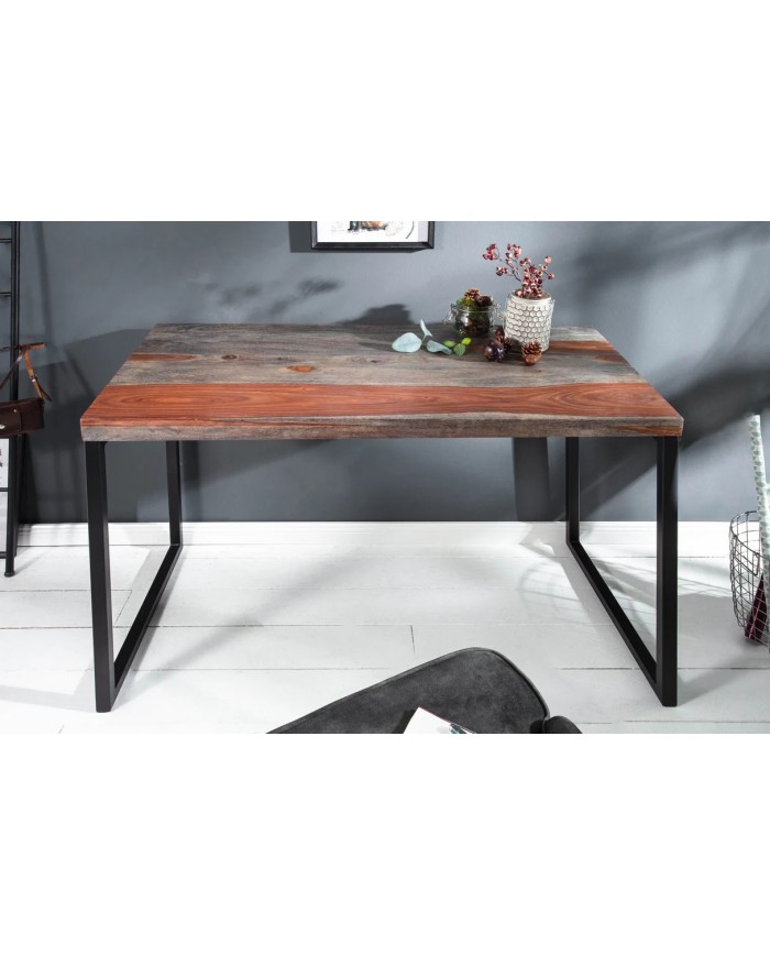 Bureau en bois massif et pieds métal 120 cm WORK
