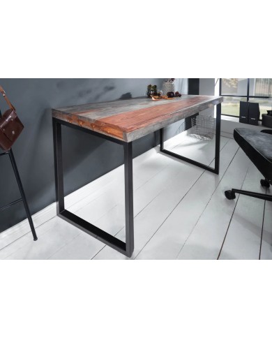 Bureau en bois massif et pieds métal 120 cm WORK