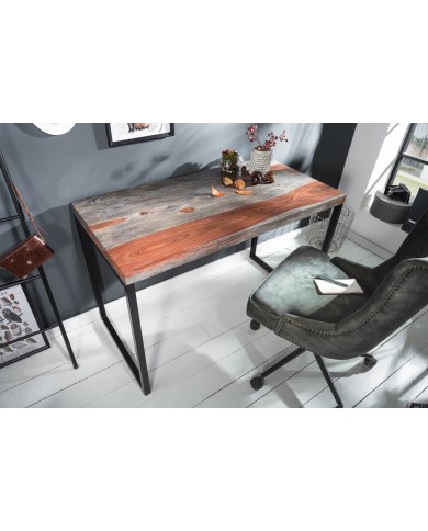 Bureau en bois massif et pieds métal 120 cm WORK