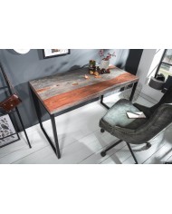 Bureau en bois massif et pieds métal 120 cm WORK