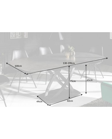 Table extensible ultra design céramique 130-190 cm EXTENSIO