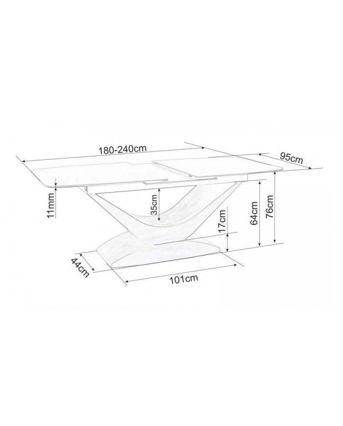 Table céramique extensible 180(240)x95 cm DOLCE CERAMIC