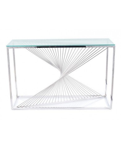 Console Design en verre trempé et métal Flame C 120 x 40 cm