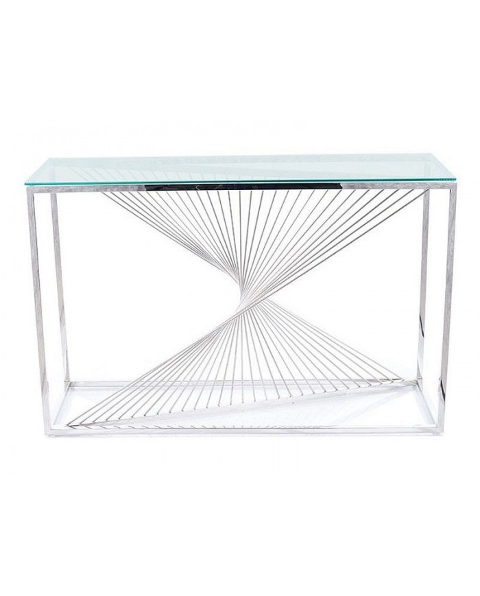 Console Design en verre trempé et métal Flame C 120 x 40 cm