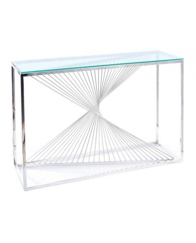Console Design en verre trempé et métal Flame C 120 x 40 cm