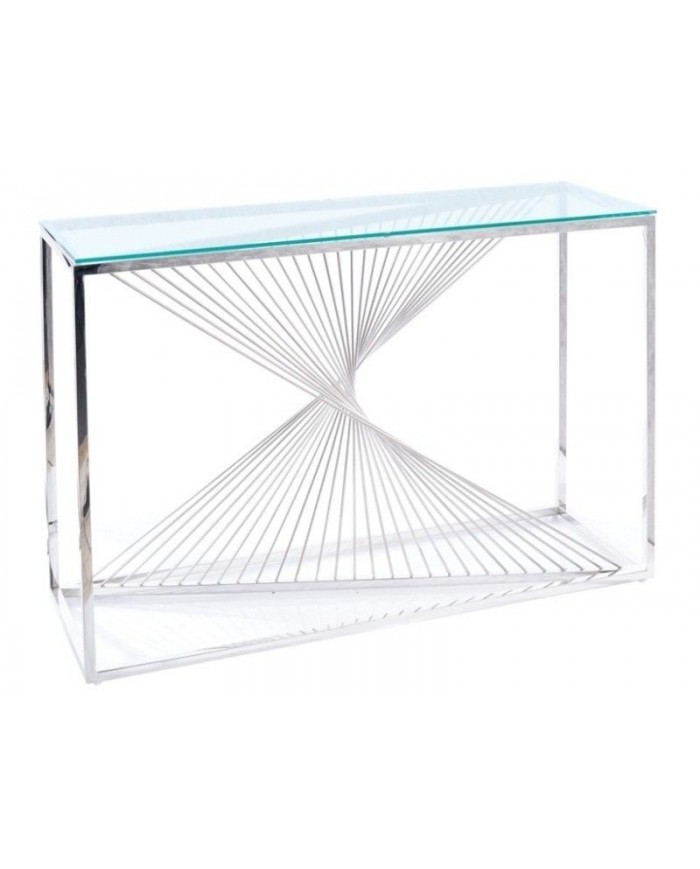 Console Design en verre trempé et métal Flame C 120 x 40 cm