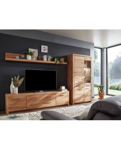 Meuble TV avec 2 portes et 2 tiroirs 170 cm chêne massif Prestige III