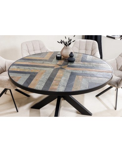 Table aspect pierre naturelle ronde TERRA LUXE