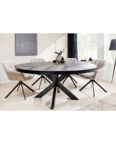 Table aspect pierre naturelle ronde TERRA LUXE
