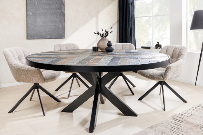 Table aspect pierre naturelle ronde TERRA LUXE