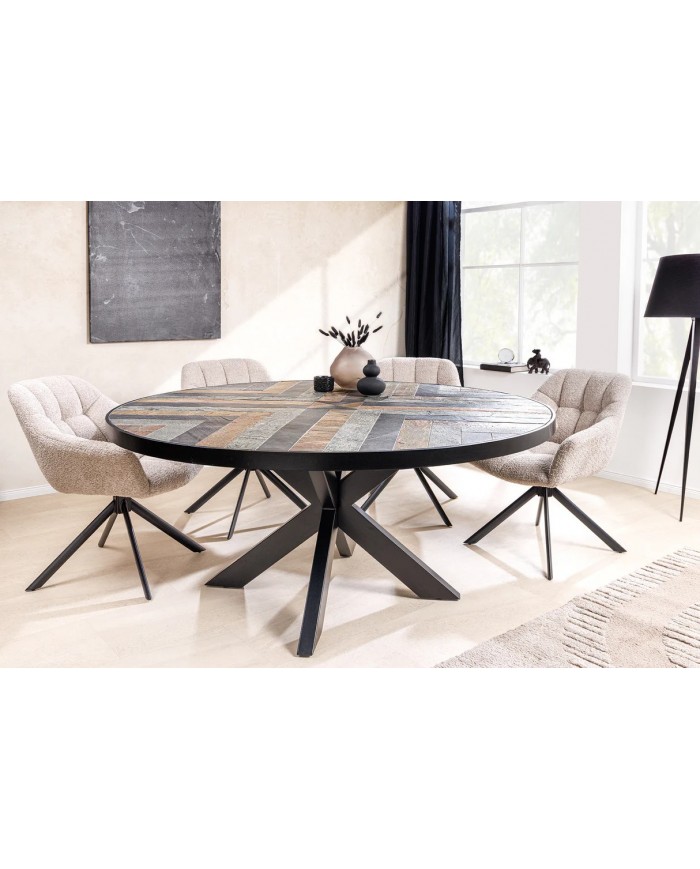 Table aspect pierre naturelle ronde TERRA LUXE