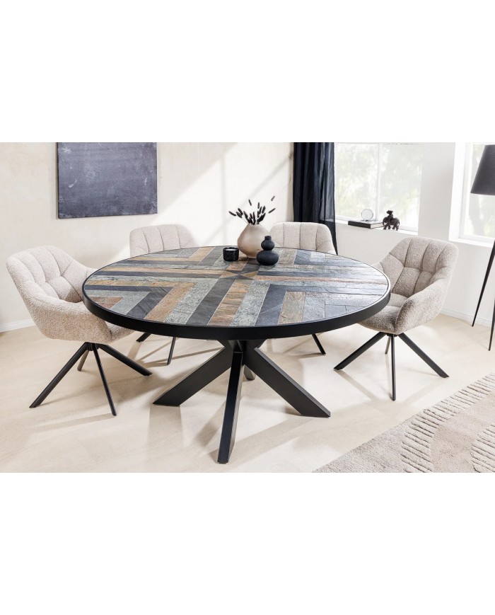 Table aspect pierre naturelle ronde TERRA LUXE