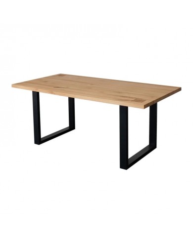 Table 200x100 cm en chêne massif et métal Collection Artisan