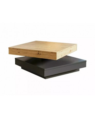 Table basse avec plateau rotatif 360° 67x67 cm Cotto