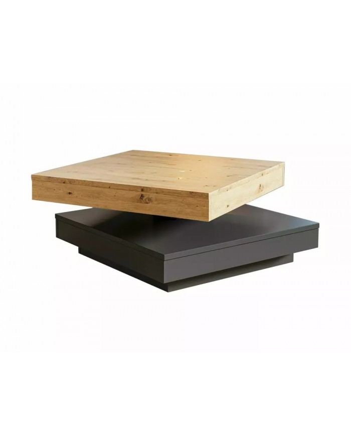 Table basse avec plateau rotatif 360° 67x67 cm Cotto
