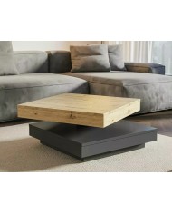 Table basse avec plateau rotatif 360° 67x67 cm Cotto