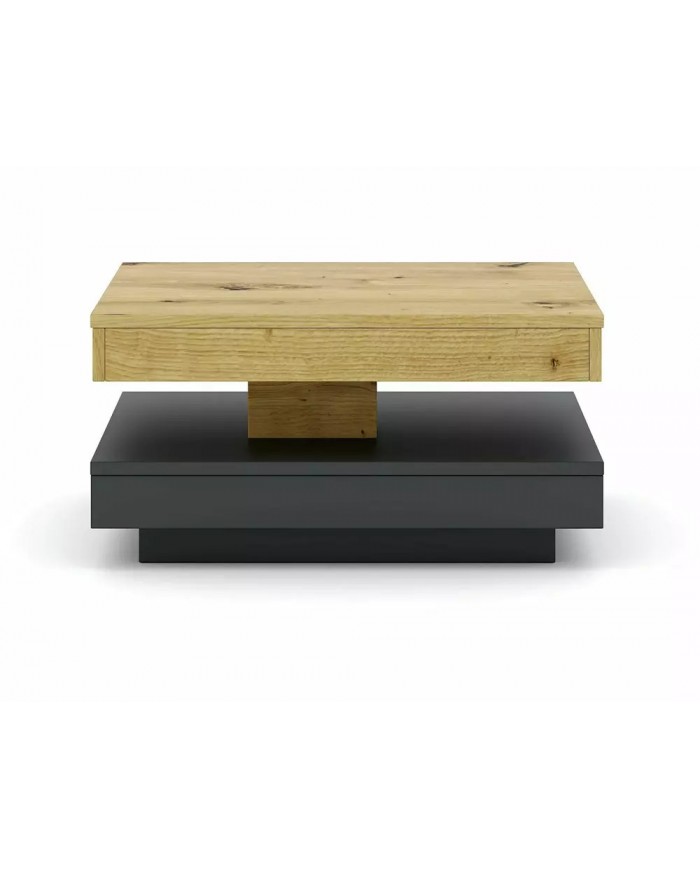 Table basse avec plateau rotatif 360° 67x67 cm Cotto