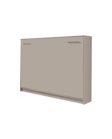 Armoire lit escamotable relevable horizontal 140x200 cm taupe Premium