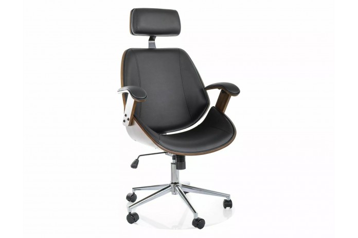 Fauteuil de bureau Design Luxe pivotant avec repose tête Kansas