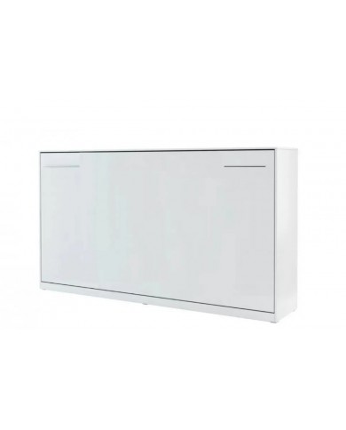 Armoire lit escamotable relevable Horizontal 120x200 cm blanc mat Premium