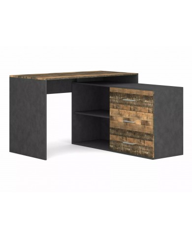Bureau d'angle avec multiples rangements 120 cm B-013