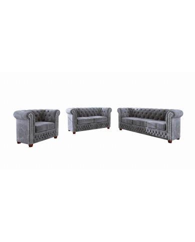 Ensemble de 3 Chesterfield 3+2+1 FELIX  élégance, confort et qualité Offre spéciale Lot