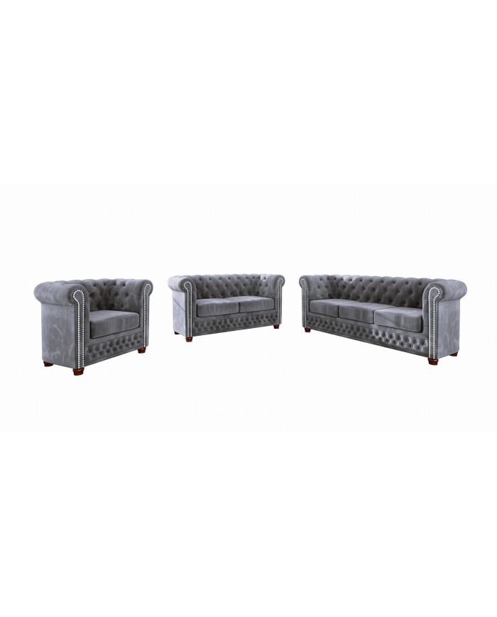 Ensemble de 3 Chesterfield 3+2+1 FELIX  élégance, confort et qualité Offre spéciale Lot