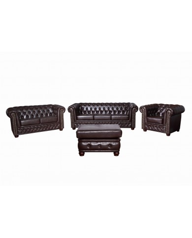 Ensemble de 3 Chesterfield 3+2+1 FELIX  élégance, confort et qualité Offre spéciale Lot