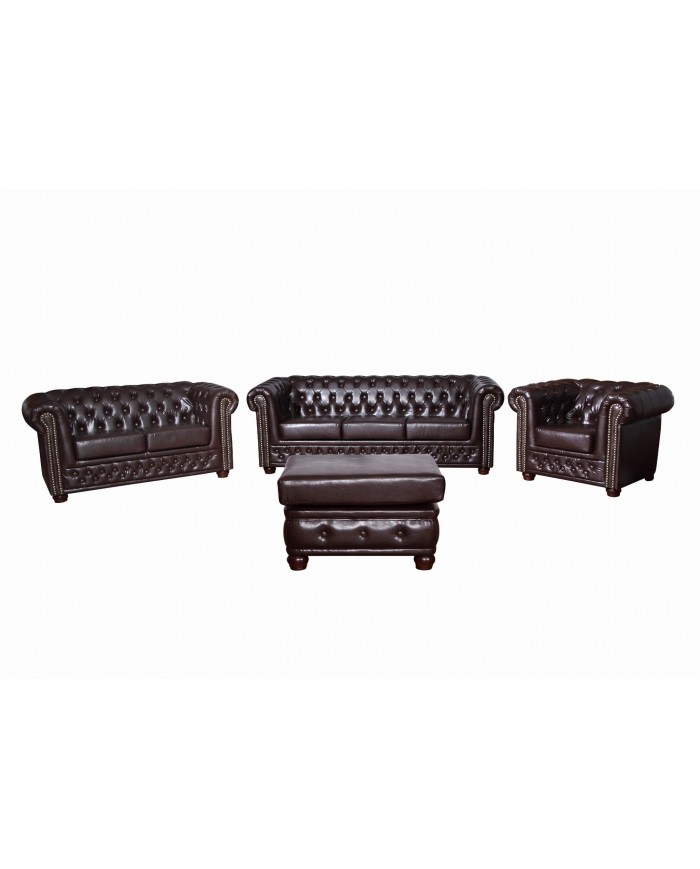 Ensemble de 3 Chesterfield 3+2+1 FELIX  élégance, confort et qualité Offre spéciale Lot