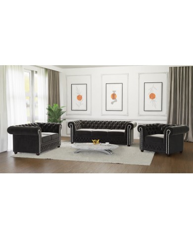Ensemble de 3 Chesterfield 3+2+1 FELIX  élégance, confort et qualité Offre spéciale Lot