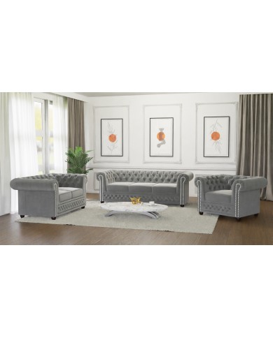 Ensemble de 3 Chesterfield 3+2+1 FELIX  élégance, confort et qualité Offre spéciale Lot