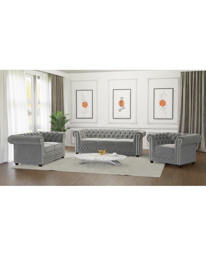 Ensemble de 3 Chesterfield 3+2+1 FELIX  élégance, confort et qualité Offre spéciale Lot