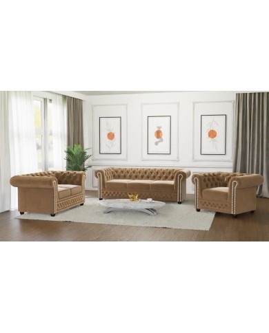 Ensemble de 3 Chesterfield 3+2+1 FELIX  élégance, confort et qualité Offre spéciale Lot