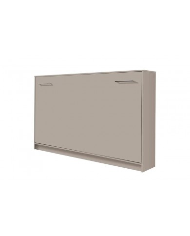 Armoire lit escamotable relevable horizontal 120x200 cm taupe Premium