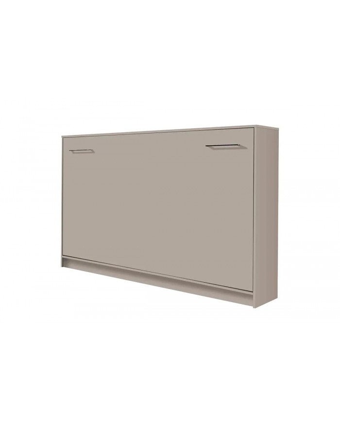 Armoire lit escamotable relevable horizontal 120x200 cm taupe Premium