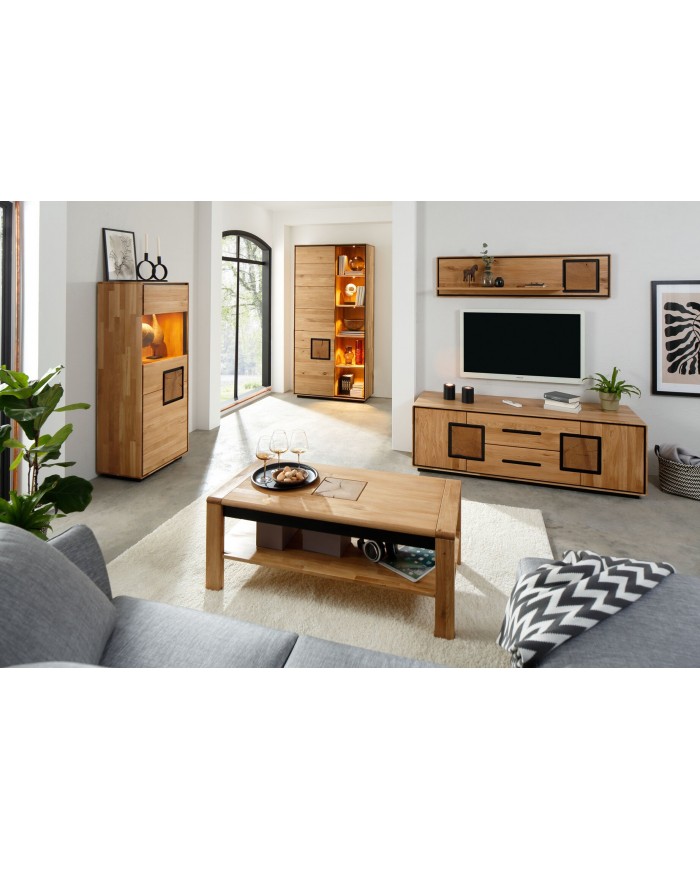 Commode 2 portes et 3 tiroirs Collection NATUREA – Élégance et Durabilité du Chêne Huilé