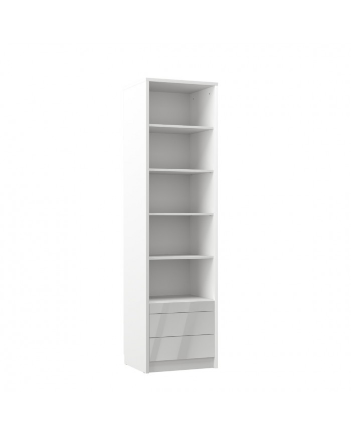 Colonne haute étagères avec tiroirs et tablette 60 cm - Roma DeLuxe